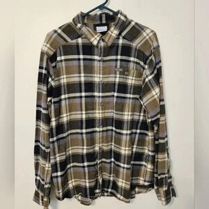 Columbia Flannel Long Sleeve Button down Size XL EUC